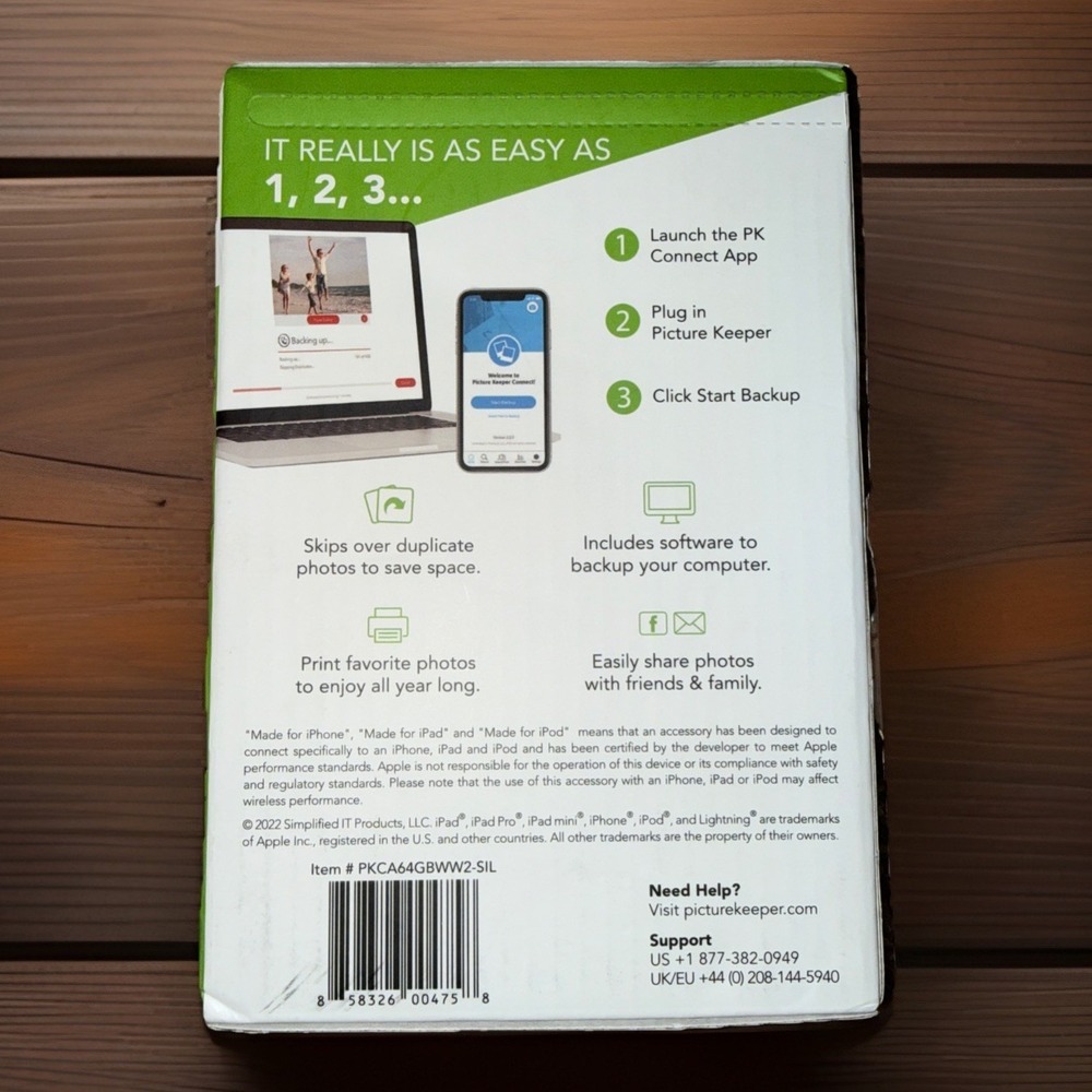 Picture Keeper Connect 64GB USB-C Silver Backup Drive for iPhone iPad Android - Picture 2 of 2